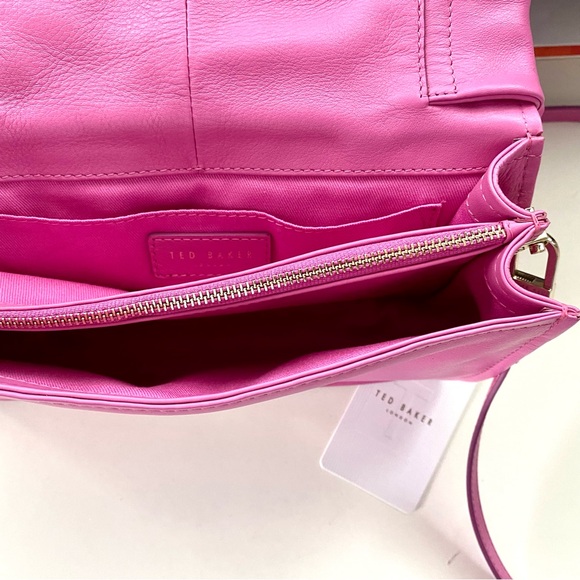 TED BAKER Pink Bow Top handle handbag with long adjustable shoulder cross body - Picture 14 of 16